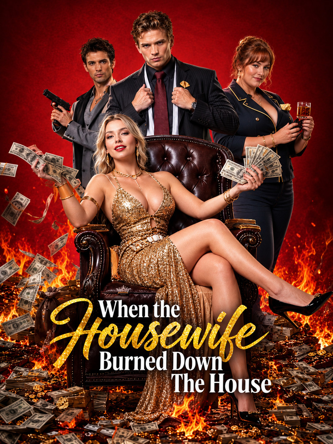 Poster for When the Housewife Burned Down the House, a comedy vertical micro drama directed by Ruari Chambers